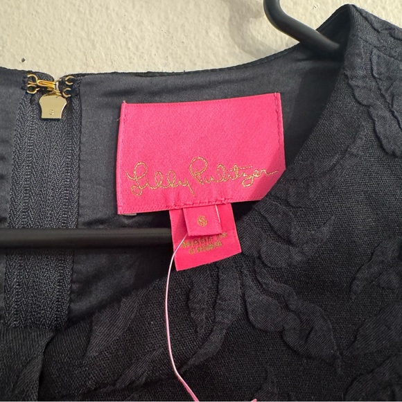 Lilly Pulitzer Kolton 3/4 Sleeve Stretch Onyx Pineapple Pucker Dress NWT - Picture 6 of 11